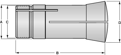 25C Collet Metric Rectangle Smooth